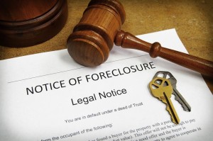 10709510 - foreclosure document with house keys and gavel